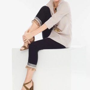 Chico’s Brigitte Black Embellished Pants Sz 4